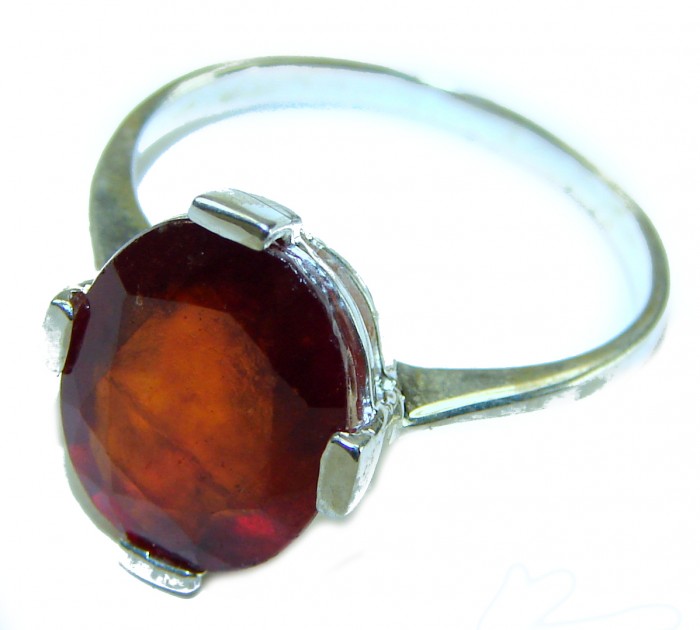 unique 6.8 carat Ruby .925 Sterling Silver handcrafted Ring size 8 1/4 - photo 1