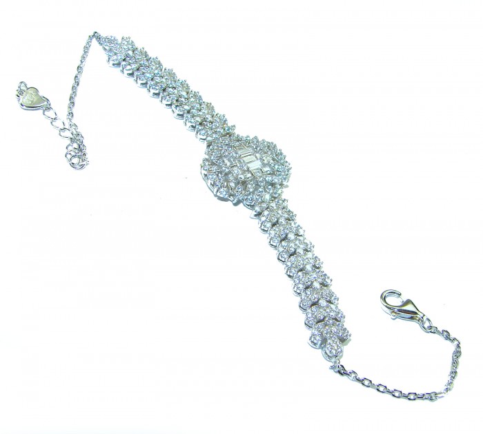 Glorious 29.8 carat Natural White Topaz .925 Sterling Silver bracelet - photo 3