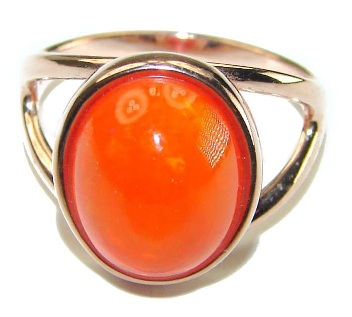 Golden Galaxy Ethiopian Opal 18K Rose Gold over .925 Sterling Silver handcrafted Ring size 7 - photo 3