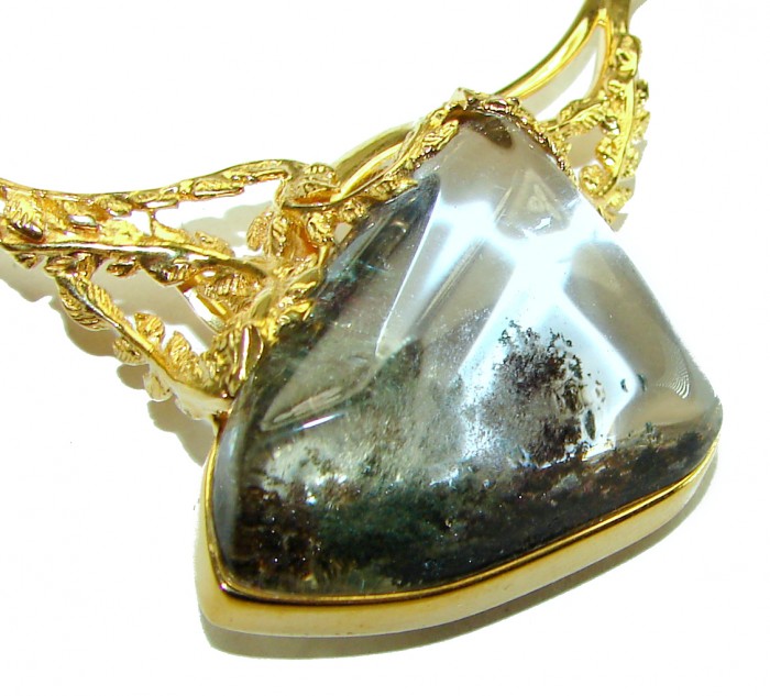 Back to Nature genuine 22.5 carat Phantom Quartz 14K Gold over .925 Sterling Silver brilliantly handcrafted necklace - photo 1