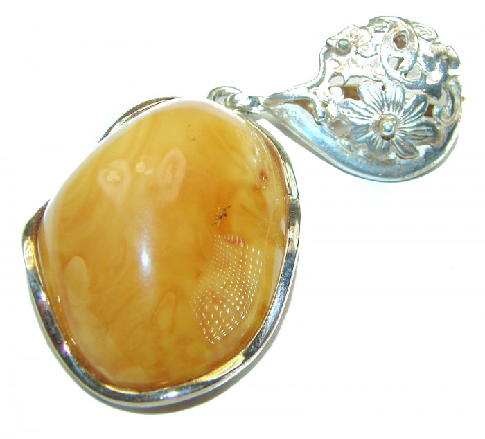 Vintage Beauty authentic Baltic Amber .925 Sterling Silver handcrafted pendant - photo 2