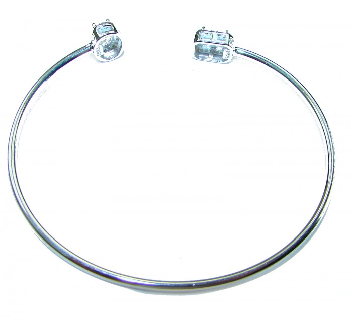 Precious 3.8 carat Natural White Topaz .925 Sterling Silver Bangle bracelet - photo 1