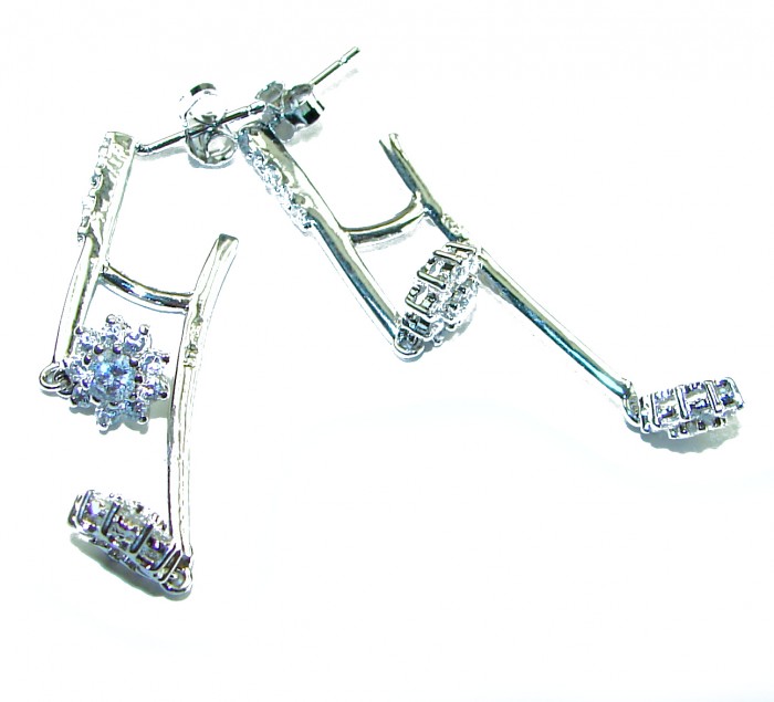 Exclusive White Topaz .925 Sterling Silver .925 Sterling Silver handcrafted Earrings - photo 1