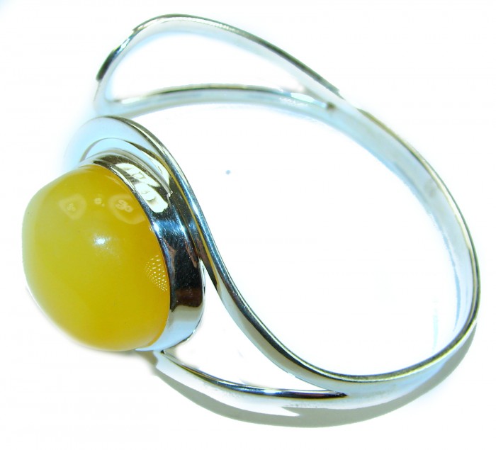Vintage Design 26.5 grams Genuine Butterscotch Polish Amber .925 Sterling Silver handmade Bracelet / Cuff - photo 1