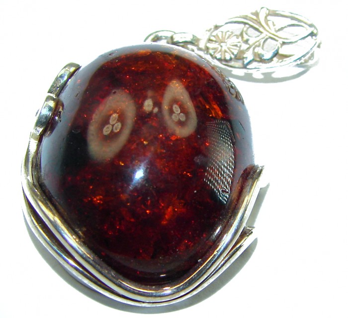 Vintage Beauty authentic Baltic Amber .925 Sterling Silver handcrafted pendant - photo 2