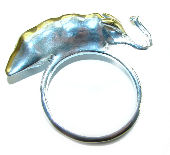 Precious Pea Pod Pearl 14K Gold .925 Sterling Silver handmade Ring s. 7 3/4 - photo 1