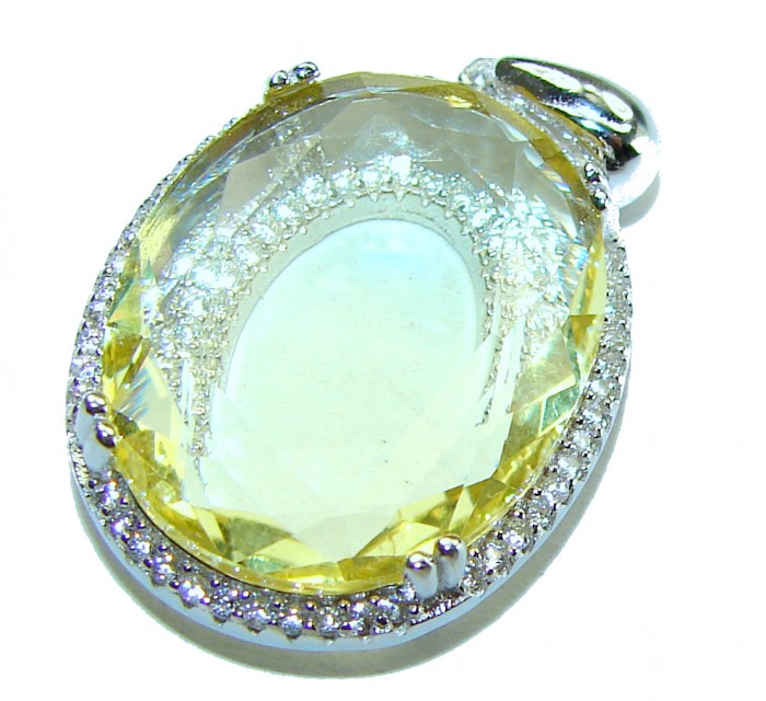 Splendid 12.5 carat Citrine .925 Sterling Silver Handcrafted Statement pendant - photo 2