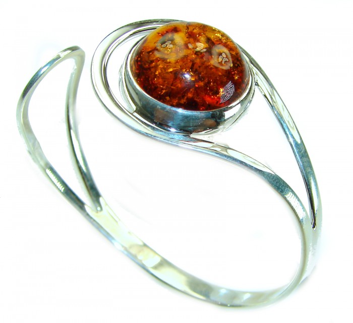 Modern Concept Genuine Butterscotch Polish Amber .925 Sterling Silver handmade Bracelet - photo 3
