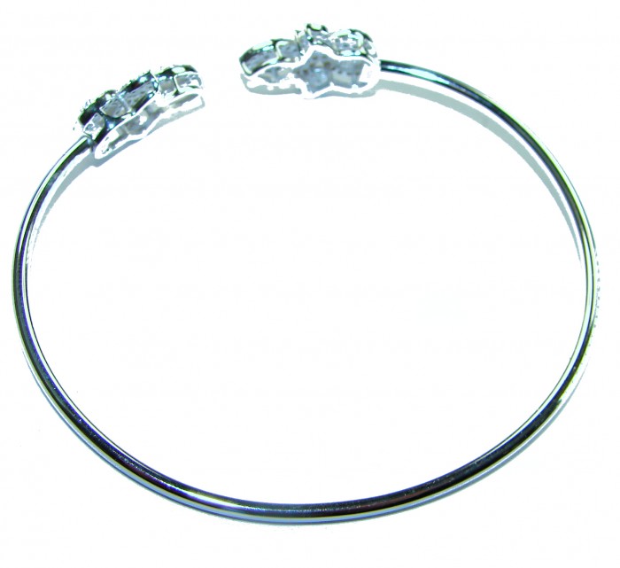 Exclusive 11.9 carat White Topaz .925 Sterling Silver handcrafted Bracelet - photo 1