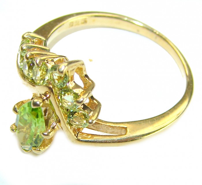 Alessia authentic 2.9 carat Peridot 18K Gold over .925 Sterling Silver handmade Ring s. 6 1/2 - photo 2