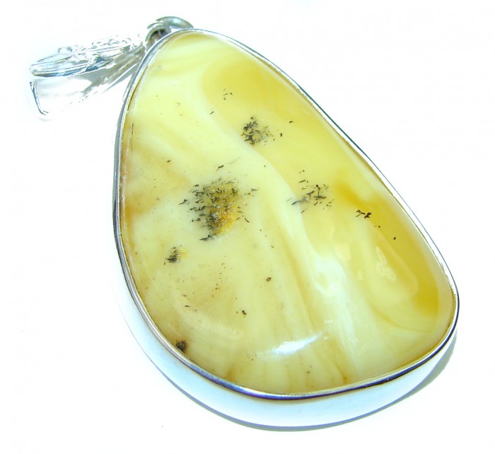 Golden Honey Baltic Amber .925 Sterling Silver handmade Pendant - photo 2