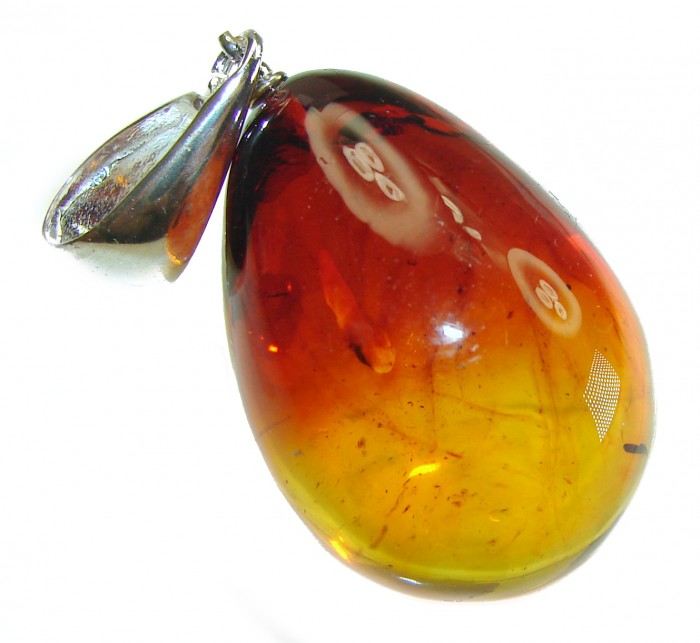 Vintage Beauty authentic Baltic Amber .925 Sterling Silver handcrafted pendant - photo 3
