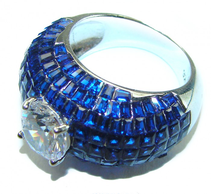 My Love 3.2 carat White Topaz Sapphire .925 Sterling Silver Ring size 6 - photo 2