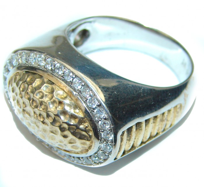 Bali Design 2 tones .925 Sterling Silver handcrafted ring; s. 6 - photo 2