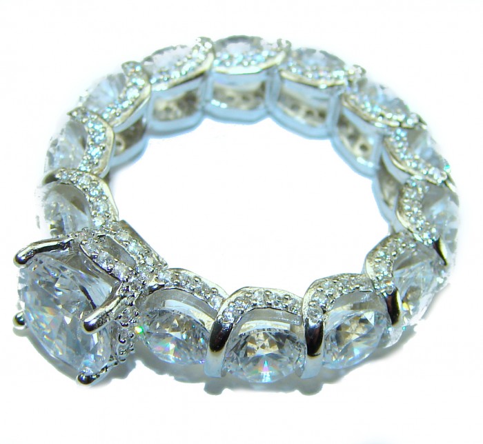 Radiant Femininity White Topaz .925 Sterling Silver handcrafted ring size 7 1/4 - photo 2