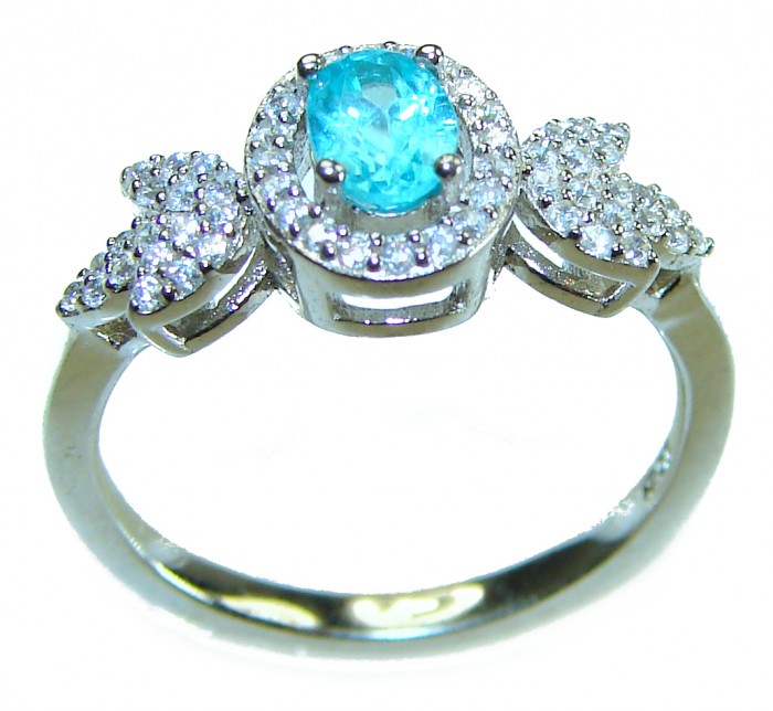 Ocean Drop 0.5 carat Swiss Blue Topaz .925 Sterling Silver handmade Ring size 7 - photo 2