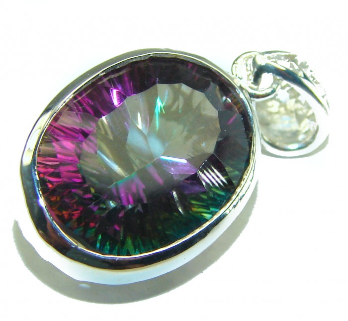 Magic Aurora Topaz .925 Sterling Silver handcrafted Pendant - photo 1
