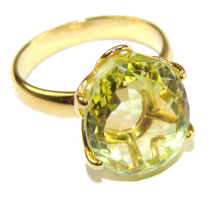 Authentic Citrine 14k Gold over .925 Sterling Silver handmade Cocktail Ring s. 7 - photo 2