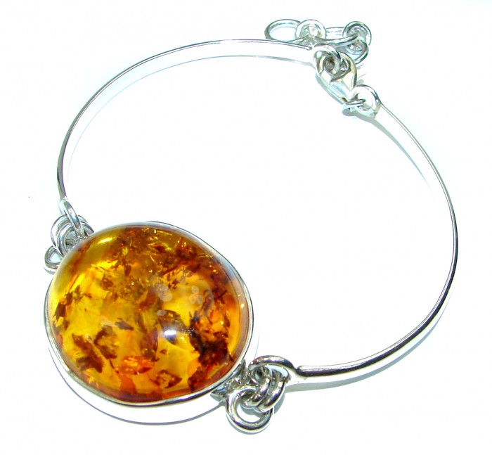 Genuine Baltic Amber .925 Sterling Silver handamde Bracelet - photo 1