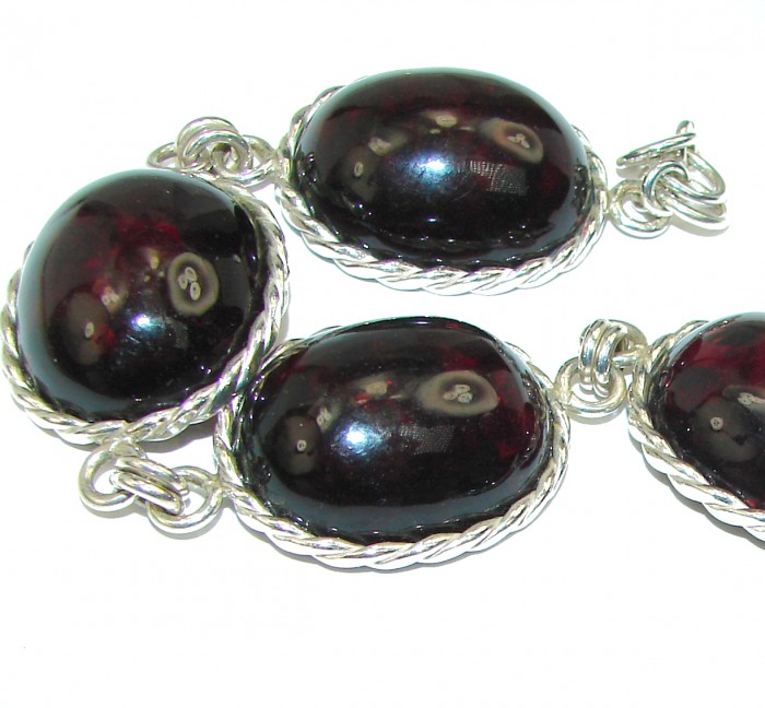 Beautiful Cherry Amber .925 Sterling Silver handcrafted Bracelet - photo 2