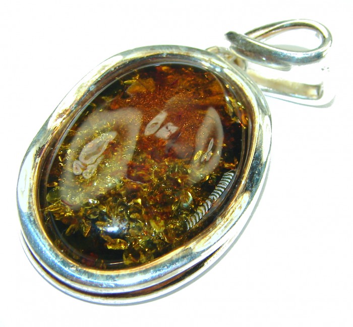 Vintage Beauty authentic Baltic Amber .925 Sterling Silver handcrafted pendant - photo 2