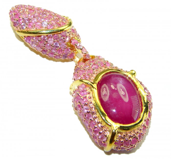 infinity authentic Ruby 18K Gold over .925 Sterling Silver handmade Pendant - photo 1