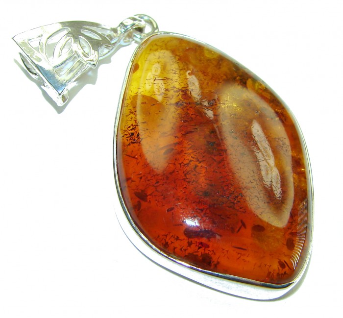 Authentic Baltic Amber .925 Sterling Silver handmade Pendant - photo 1