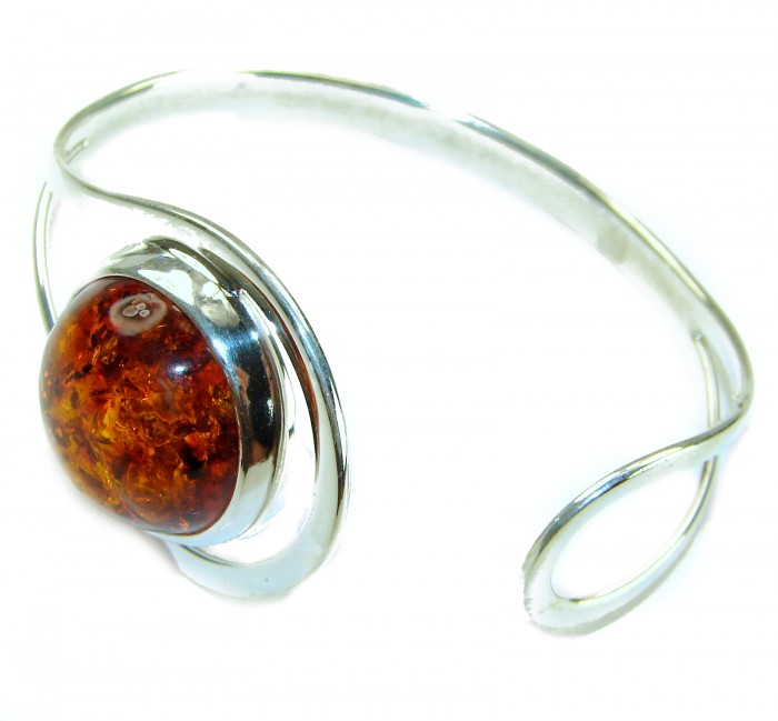 Modern Concept Genuine Butterscotch Polish Amber .925 Sterling Silver handmade Bracelet - photo 1