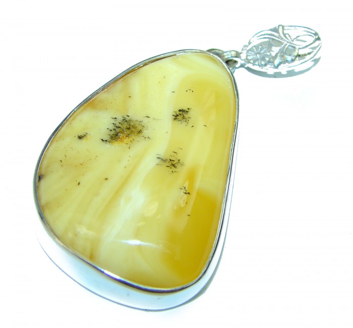 Golden Honey Baltic Amber .925 Sterling Silver handmade Pendant - photo 1