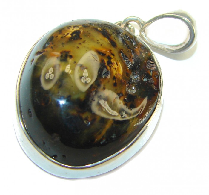 Vintage Beauty authentic Baltic Amber .925 Sterling Silver handcrafted pendant - photo 2