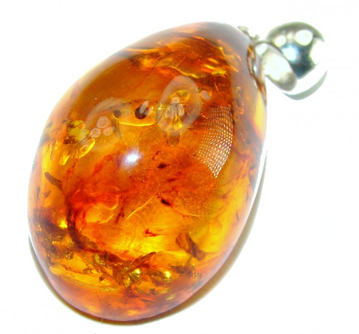 Vintage Beauty authentic Baltic Amber .925 Sterling Silver handcrafted pendant - photo 2