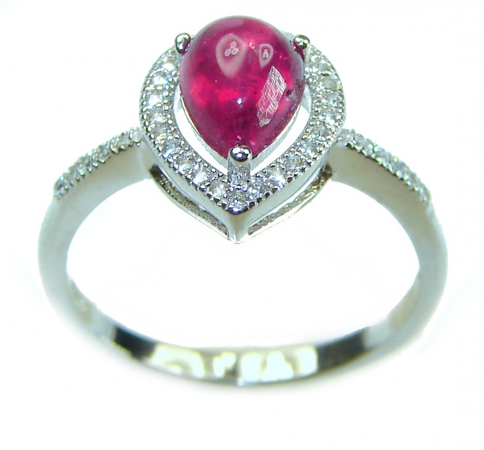 Gabriella 1.8 carat Ruby .925 Sterling Silver handcrafted Cocktail Ring s. 8 - photo 3