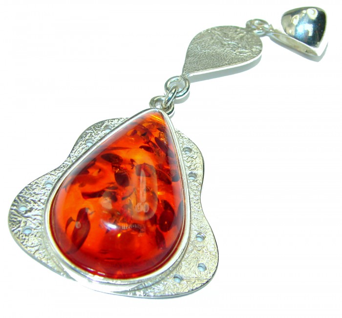 Authentic Baltic Amber .925 Sterling Silver handmade Pendant - photo 1
