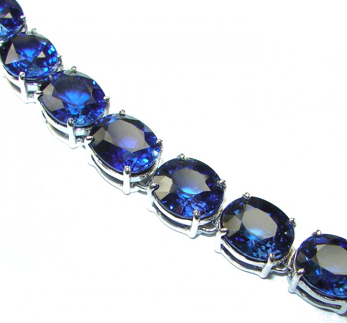 105.5 carat London Blue Topaz .925 Sterling Silver handcrafted Bracelet - photo 1