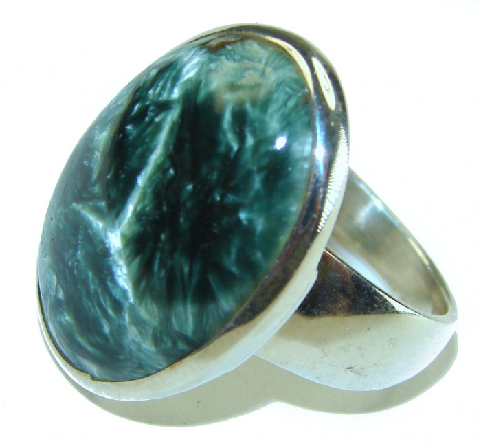 Peruvian Opal .925 Sterling Silver handcrafted ring; s. 8 1/2 - photo 1
