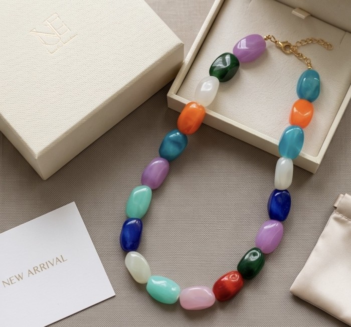 Tutti Frutti 84.5 carat Golded tone handcrafted Statement necklace - photo 2