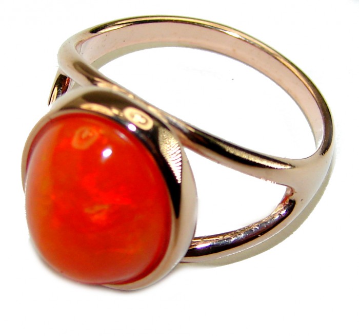 Golden Galaxy Ethiopian Opal 18K Rose Gold over .925 Sterling Silver handcrafted Ring size 7 - photo 1
