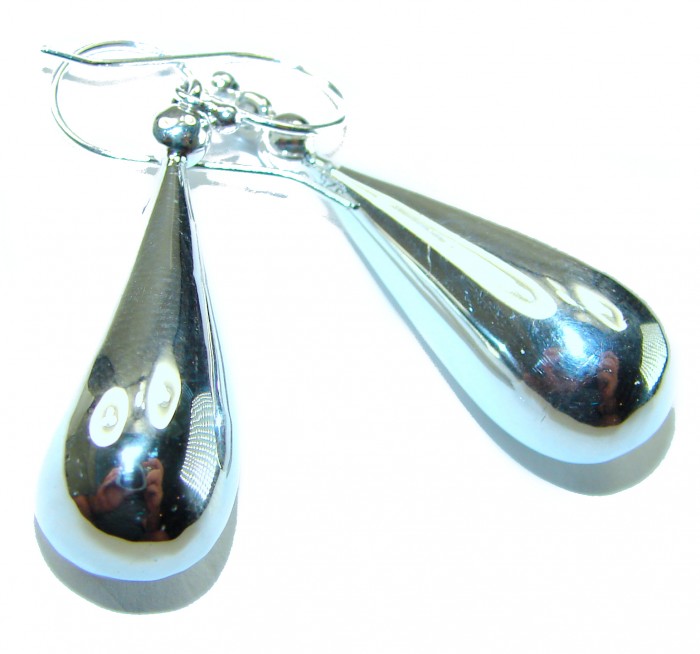 Highly Polished Fancy .925 Sterling Silver Italy made Earrings - photo 3