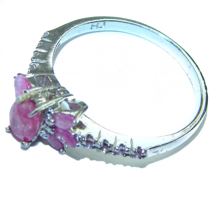 Authentic 1.5 carat Ruby .925 Sterling Silver handmade Ring s. 9 - photo 1
