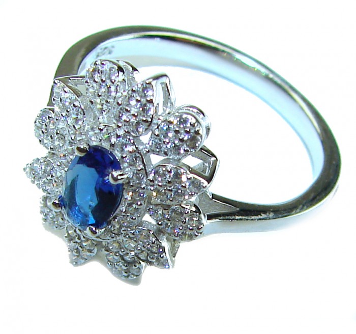 2.5 carat Sapphire .925 Sterling Silver handcrafted ring; s. 8 - photo 1