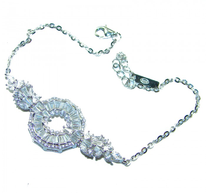 Exceptional quality - Art Deco 12.2 carat White Topaz .925 Sterling Silver handcrafted bracelet - Art Deco white topaz bracelet with clasp detail, 12.2 carats, .925 silver
