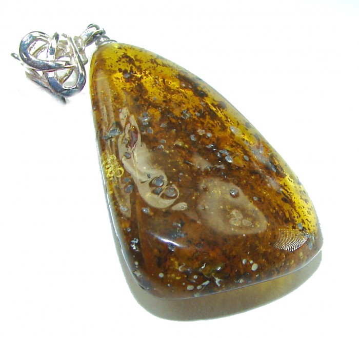 Vintage Beauty authentic Baltic Amber .925 Sterling Silver handcrafted pendant - photo 1