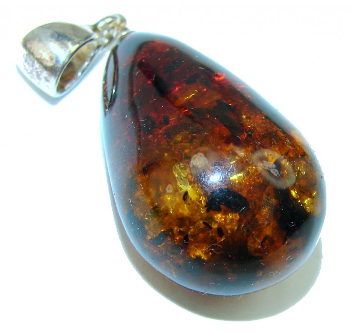 Dark Nectar Baltic Amber .925 Sterling Silver handmade Pendant - photo 2