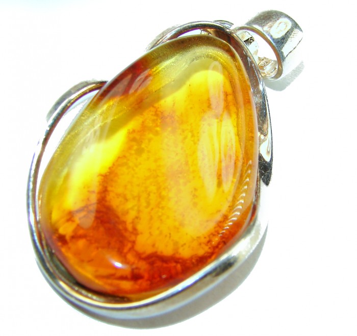 Vintage Beauty authentic Baltic Amber .925 Sterling Silver handcrafted pendant - photo 2