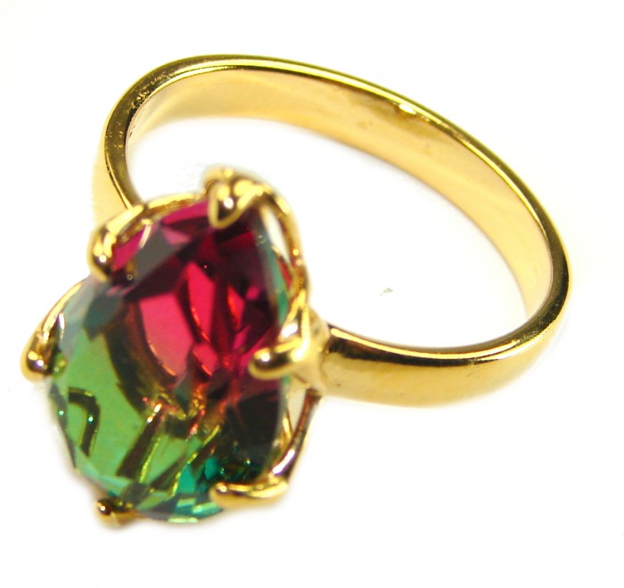 7.9 carat pear cut Brazilian Tourmaline 14K Gold over .925 Sterling Silver Perfectly handcrafted Ring s. 7 1/2 - photo 4