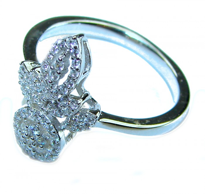 Exclusive 4.9 carat White Topaz .925 Sterling Silver handcrafted ring size 8 - photo 1