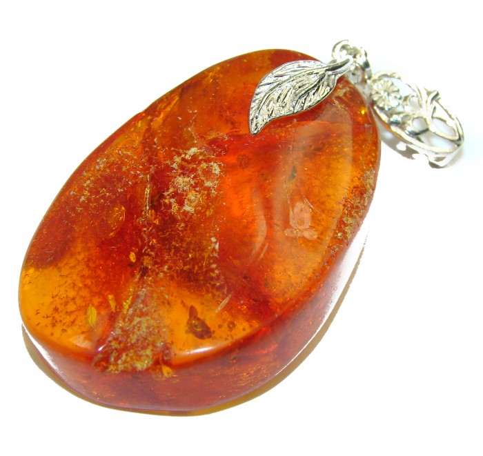 Authentic Baltic Amber .925 Sterling Silver handmade Pendant - photo 1