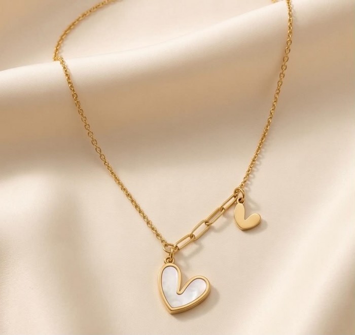 Precious Hearts Golden .925 Sterling silver Statement Necklace - photo 4