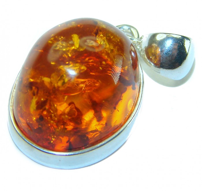 Vintage Beauty authentic Baltic Amber .925 Sterling Silver handcrafted pendant - photo 2