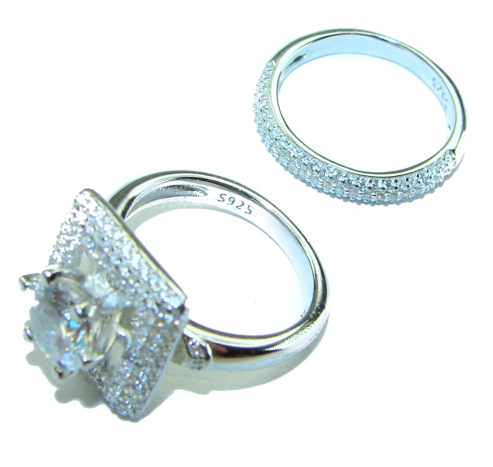 Dazzling - Exclusive 5.6 carat White Topaz .925 Sterling Silver handcrafted Stackable ring size 6 - photo 1